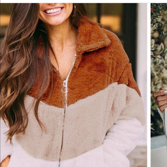 Forever 21 Jackets & Blazers - NWOT Women Fleece Fuzzy Jacket Long Sleeve Faux Sherpa Casual Zip Up Hoodie coat